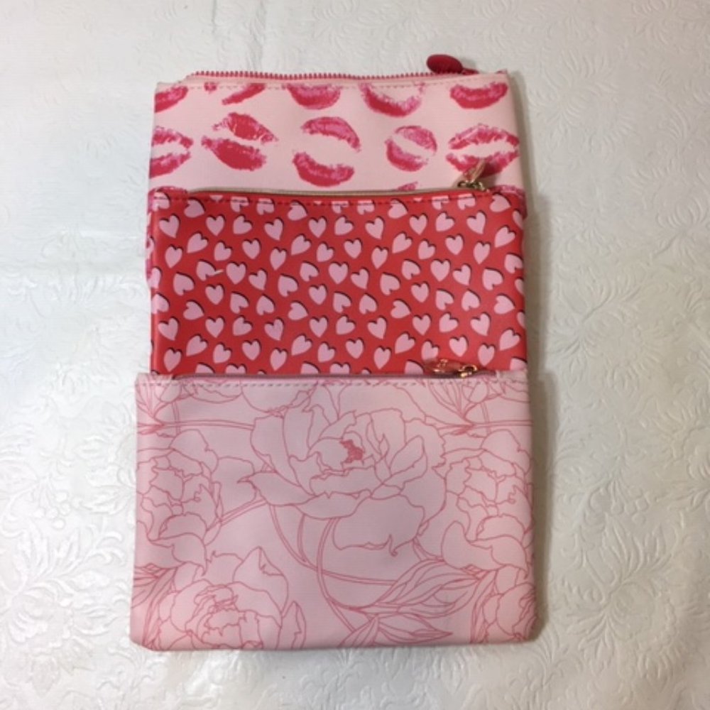 SET of THREE Ipsy Cosmetic Travel Makeup Pouch Bags